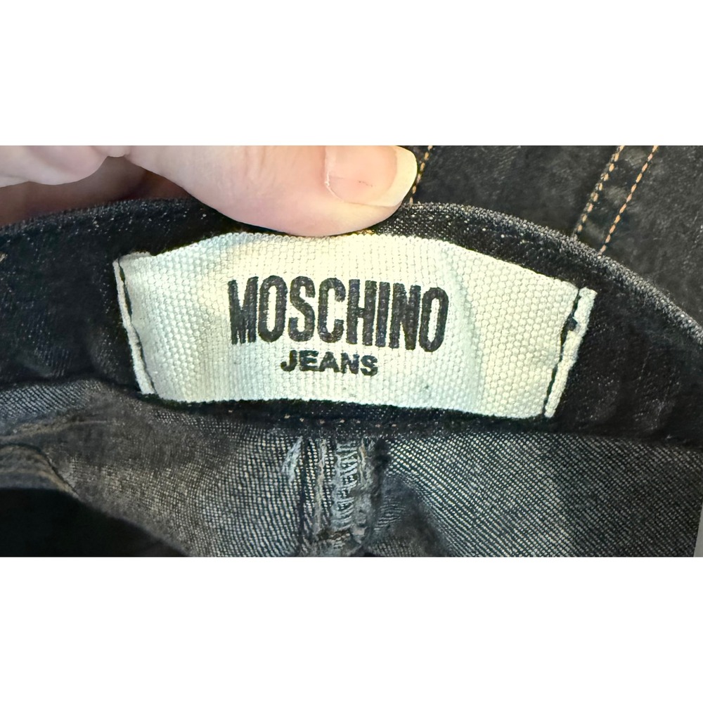 Moschino Womens Size 30 Jeans Dark Wash Peace Sign Straight Leg Denim Donna - Picture 3 of 14